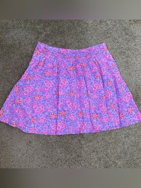 Crewcuts J Crew 6 7 Girl Floral A-Line Skort Pink with light blue